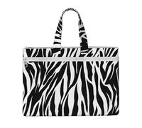 Hnnkloy Imprimé zèbre,Sac à documents en toile avec fermeture éclair, sac fourre-tout, porte-documents pour l'école et le bureau