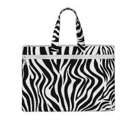 Hnnkloy Imprimé zèbre,Sac à documents en toile avec fermeture éclair, sac fourre-tout, porte-documents pour l'école et le bureau