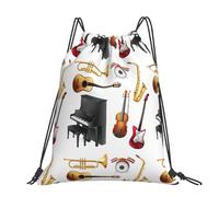 Hnnkloy Instruments de musique : Piano, Guitare, Saxophone,Sac à dos à cordon unisexe, sac de sport, sac de gym, sac à dos décontracté.