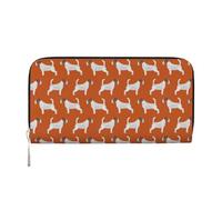 Hnnkloy Jack Russell Terriers Orange Cute Dog Jack Russells,Portefeuille en Cuir PU Grande capacité pour Hommes et Femmes