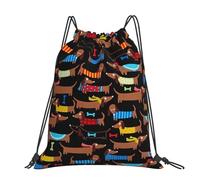 Hnnkloy J'adore mes chiens teckels,Sac à dos à cordon unisexe, sac de sport, sac de gym, sac à dos décontracté.