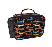 Hnnkloy J'adore mes chiens teckels,Sac à lunch portable, boîte à lunch résistante, sac isotherme réutilisable