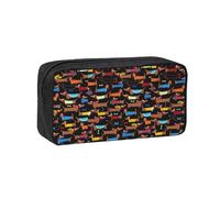 Hnnkloy J'adore Mes Chiens teckels,Trousse à Crayons Grande capacité, Pochette Portable pour stylos, Sac de Papeterie pour l'école et Le Bureau
