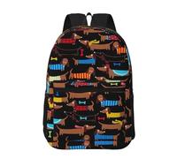 Hnnkloy J'aime mon chien teckel (imprimé),Sac à dos de 17 pouces avec poches, sac à dos décontracté pour la journée, résistant à l'eau, sac d'école