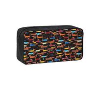 Hnnkloy J'aime Mon Chien Teckel (imprimé),Trousse à Crayons Grande capacité, Pochette Portable pour stylos, Sac de Papeterie pour l'école et Le Bureau