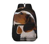 Hnnkloy Jardin de bienvenue pour chiots Beagle,Sac à dos de 17 pouces avec poches, sac à dos décontracté pour la journée, résistant à l'eau, sac d'école