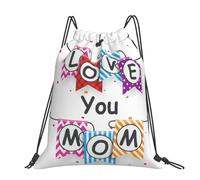 Hnnkloy Je t'aime maman,Sac à dos à cordon unisexe, sac de sport, sac de gym, sac à dos décontracté.