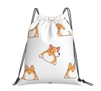 Hnnkloy Joli derrière de corgi,Sac à dos à cordon unisexe, sac de sport, sac de gym, sac à dos décontracté.