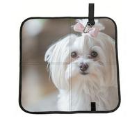 Hnnkloy Joli imprimé de Chien Maltais,Tapis de siège Pliable, Tapis de siège en Tissu Oxford, Coussin de siège Portable pour l'extérieur