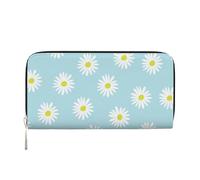 Hnnkloy Jolies Fleurs de Marguerite Bleues,Portefeuille en Cuir PU Grande capacité pour Hommes et Femmes