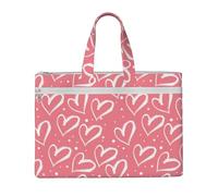 Hnnkloy Journée des éléments du cœur,Sac à documents en toile avec fermeture éclair, sac fourre-tout, porte-documents pour l'école et le bureau