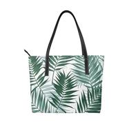 Hnnkloy Jungle tropicale, motif sans couture avec feuilles de palmier,Sac à main en cuir PU, grand cabas, sac bandoulière pour femme, idéal pour le travail et les voyages.