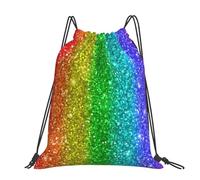 Hnnkloy L'arc-en-ciel ressemble à des paillettes,Sac à dos à cordon unisexe, sac de sport, sac de gym, sac à dos décontracté.