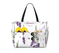 Hnnkloy Lavandes sur une Provence vintage et colorée,Sac de plage grande capacité, sac bandoulière de voyage pour femme - Sac fourre-tout imperméable