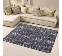 Hnnkloy Lévrier Italien, Fleurs, Meilleurs Chiens et Fleurs, Marine, Tapis de Sol antidérapant de Grande Taille pour Salon et Chambre, 160 x 120 cm.