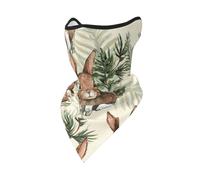 Hnnkloy Lièvre derrière la feuille,Masque de protection souple cache-cou, demi-masque, écharpe, masque de sport