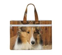 Hnnkloy Magnifique chien de race Sheltie,Sac à documents en toile avec fermeture éclair, sac fourre-tout, porte-documents pour l'école et le bureau