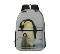 Hnnkloy Maman pingouin et son bébé pingouin,Sac à dos de 17 pouces avec poches, sac à dos décontracté pour la journée, résistant à l'eau, sac d'école