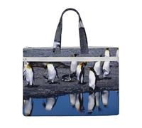 Hnnkloy Manchot,Sac à documents en toile avec fermeture éclair, sac fourre-tout, porte-documents pour l'école et le bureau