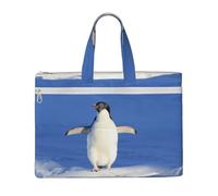 Hnnkloy Manchot,Sac à documents en toile avec fermeture éclair, sac fourre-tout, porte-documents pour l'école et le bureau