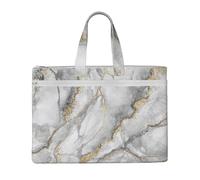 Hnnkloy Marbre blanc Mode Marbrure Granit Pierre Or Noir Gris,Sac à documents en toile avec fermeture éclair, sac fourre-tout, porte-documents pour l'école et le bureau