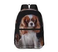 Hnnkloy Mère Cavalier King Charles Spaniel avec ses petits,Sac à dos de 17 pouces avec poches, sac à dos décontracté pour la journée, résistant à l'eau, sac d'école
