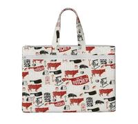 Hnnkloy Modèle de boucher de viande,Sac à documents en toile avec fermeture éclair, sac fourre-tout, porte-documents pour l'école et le bureau
