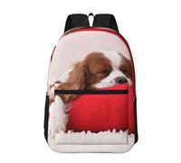 Hnnkloy Modèle de Cavalier King Charles Spaniel,Sac à dos de 17 pouces avec poches, sac à dos décontracté pour la journée, résistant à l'eau, sac d'école
