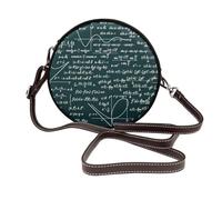 Hnnkloy Modèle de formules mathématiques manuscrites,Sac bandoulière rond en cuir PU - Sac à main rond pour femme
