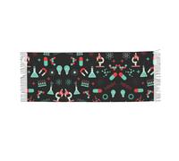 Hnnkloy Modèles de chimie verte et de science,Écharpe en imitation cachemire pour femme, grande taille, châle léger à pompons, 196 x 68 cm