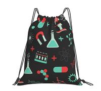 Hnnkloy Modèles de chimie verte et de science,Sac à dos à cordon unisexe, sac de sport, sac de gym, sac à dos décontracté.