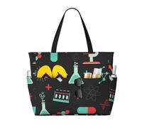 Hnnkloy Modèles de chimie verte et de science,Sac de plage grande capacité, sac bandoulière de voyage pour femme - Sac fourre-tout imperméable