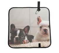 Hnnkloy Motif de Chien Bouledogue français,Tapis de siège Pliable, Tapis de siège en Tissu Oxford, Coussin de siège Portable pour l'extérieur