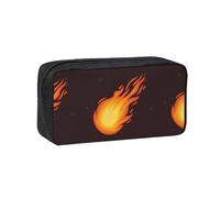 Hnnkloy Motif de Flamme de Boule de feu Rouge tombante,Trousse à Crayons Grande capacité, Pochette Portable pour stylos, Sac de Papeterie pour l'école et Le Bureau