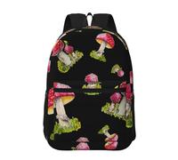 Hnnkloy Motif de l'amanite tue-mouches rouge,Sac à dos de 17 pouces avec poches, sac à dos décontracté pour la journée, résistant à l'eau, sac d'école