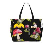 Hnnkloy Motif de l'amanite tue-mouches rouge,Sac de plage grande capacité, sac bandoulière de voyage pour femme - Sac fourre-tout imperméable