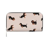 Hnnkloy Motif de Teckel Heureux de Dessin animé,Portefeuille en Cuir PU Grande capacité pour Hommes et Femmes