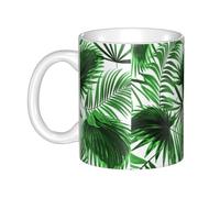 Hnnkloy Motif feuille de palmier,Mug en céramique, grande tasse à café de 330 ml, idéale pour la cuisine, les restaurants