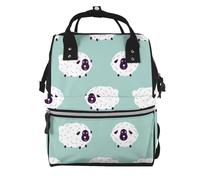 Hnnkloy Motif mignon d'animaux moutons,Sac à dos momie grande capacité, sac à langer, sac de voyage pour les activités de plein air