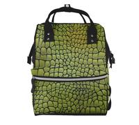 Hnnkloy Motif peau de crocodile,Sac à dos momie grande capacité, sac à langer, sac de voyage pour les activités de plein air