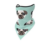 Hnnkloy Motif pour enfants : illustration de chiot carlin bleu,Masque de protection souple cache-cou, demi-masque, écharpe, masque de sport