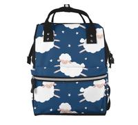 Hnnkloy Moutons sur un ciel étoilé,Sac à dos momie grande capacité, sac à langer, sac de voyage pour les activités de plein air