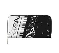 Hnnkloy Note de Musique de Touche de Piano Noir et Blanc,Portefeuille en Cuir PU Grande capacité pour Hommes et Femmes