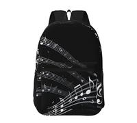 Hnnkloy Note musicale,Sac à dos de 17 pouces avec poches, sac à dos décontracté pour la journée, résistant à l'eau, sac d'école