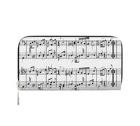 Hnnkloy Notes de Musique Illustration du Symbole de Note de Musique,Portefeuille en Cuir PU Grande capacité pour Hommes et Femmes