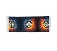 Hnnkloy Nouvelle cible de fléchettes,Écharpe en imitation cachemire pour femme, grande taille, châle léger à pompons, 196 x 68 cm