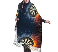 Hnnkloy Nouvelle cible de fléchettes,Écharpe en imitation cachemire pour femme, grande taille, châle léger à pompons, 196 x 68 cm