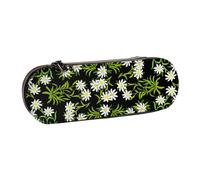 Hnnkloy Organisateur de Trousse à Crayons en Cuir pour Le Rangement de la Papeterie, Motif Floral d'edelweiss Alpin Suisse