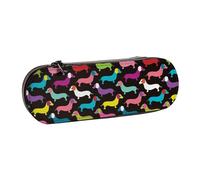 Hnnkloy Organisateur de Trousse à Crayons en Cuir pour Le Rangement de la Papeterie, Saucisse de Chien rétro