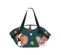 Hnnkloy Os de Chiens Mignons, Pattes de Chiots, cœurs d'amour colorés,Tapis de Camping Portable, Couverture de Pique-Nique multifonctionnelle et Pliable, utilisable comme Sac de Transport